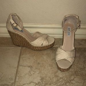 new Steve Madden Crochet espadrille wedge sandals